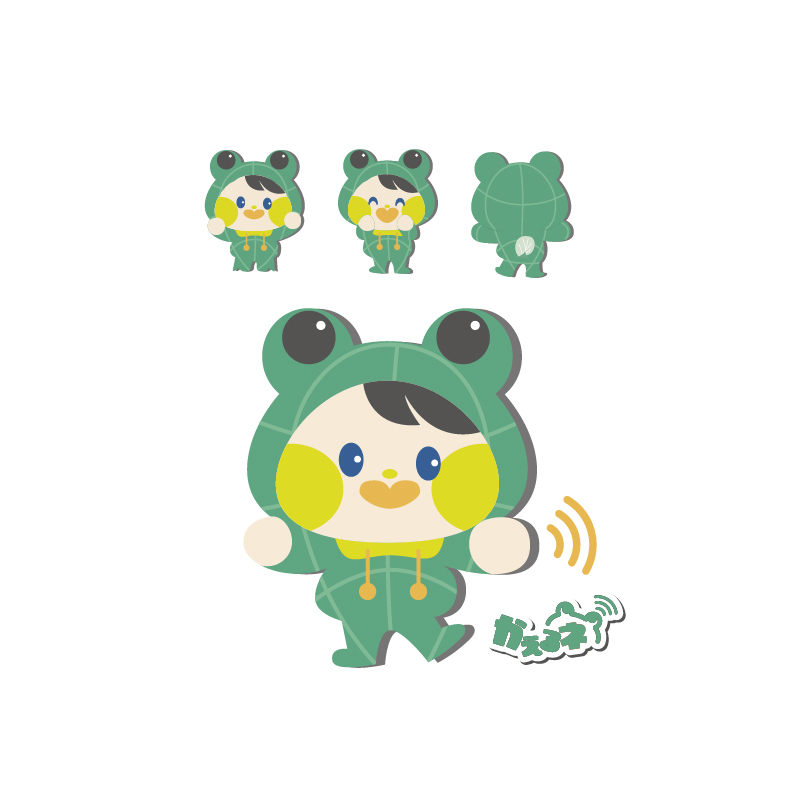 キャラクターかえるネイラスト
